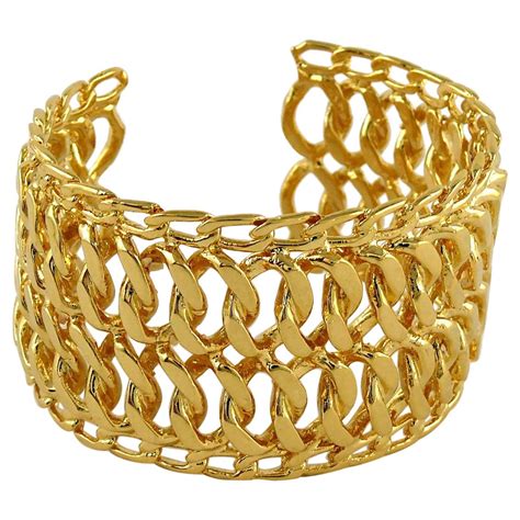 vintage chanel gold cuff|Chanel inspired cuff bracelet.